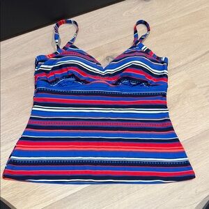 Striped Tankini Swim Top – Size 12